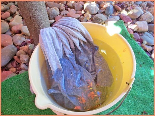 clay being placed in water