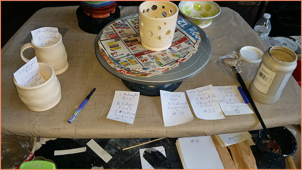 a picture of making pottery glazing notes