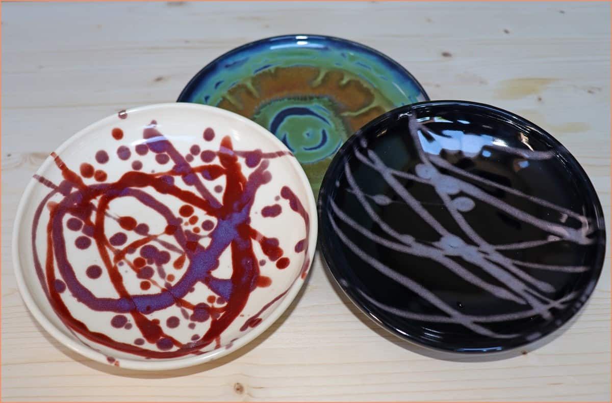 a picture of trail glazed plates