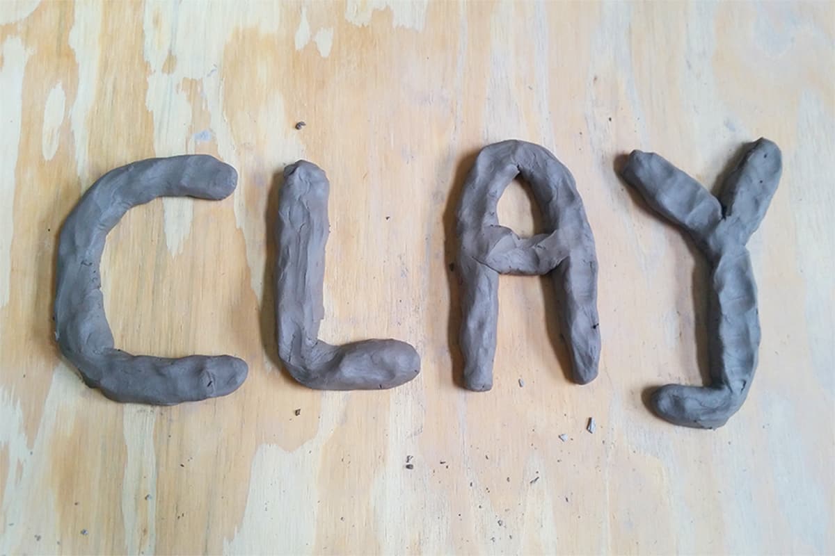 a picture of the word clay spelled out with clay