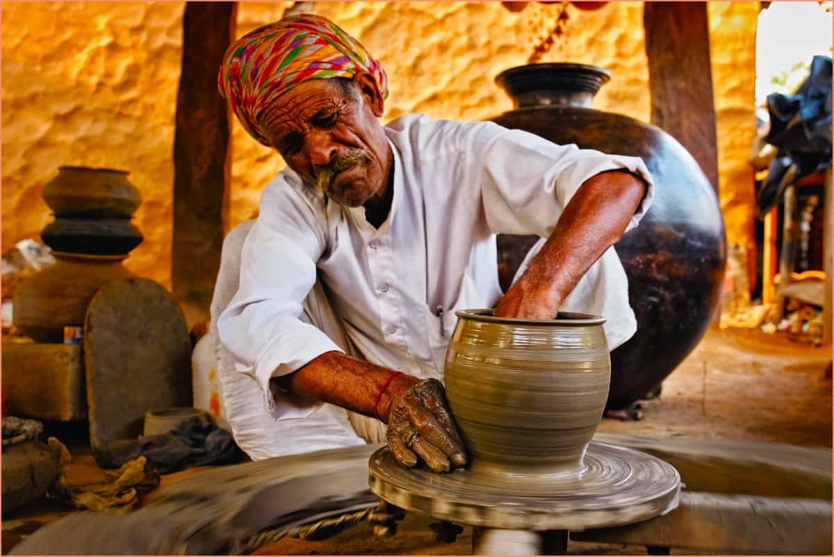 Men making pottery