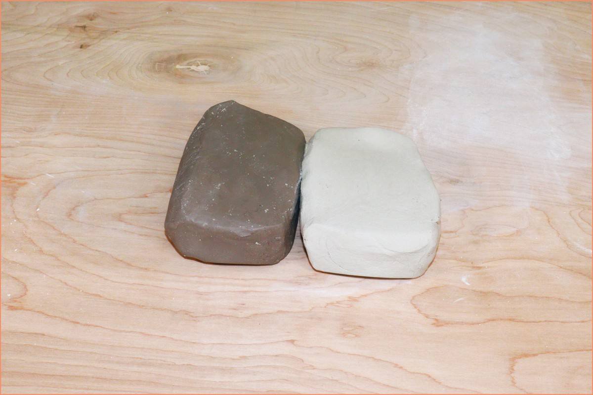 a picture of Two different clays