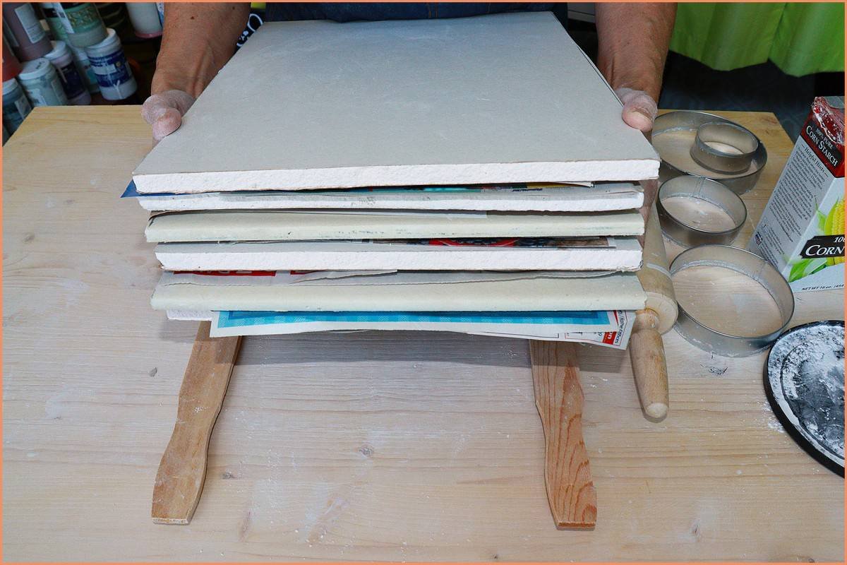 stacked clay cookies on wareboards