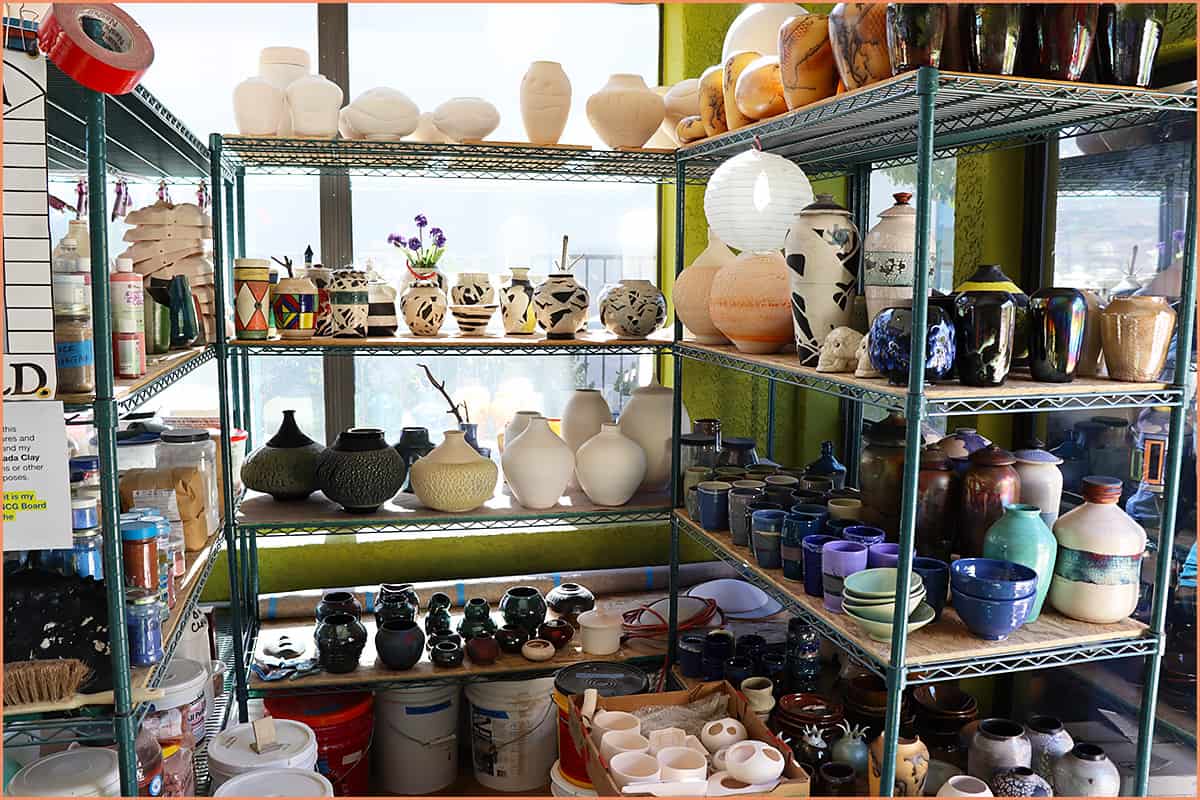 an image of a pottery store area