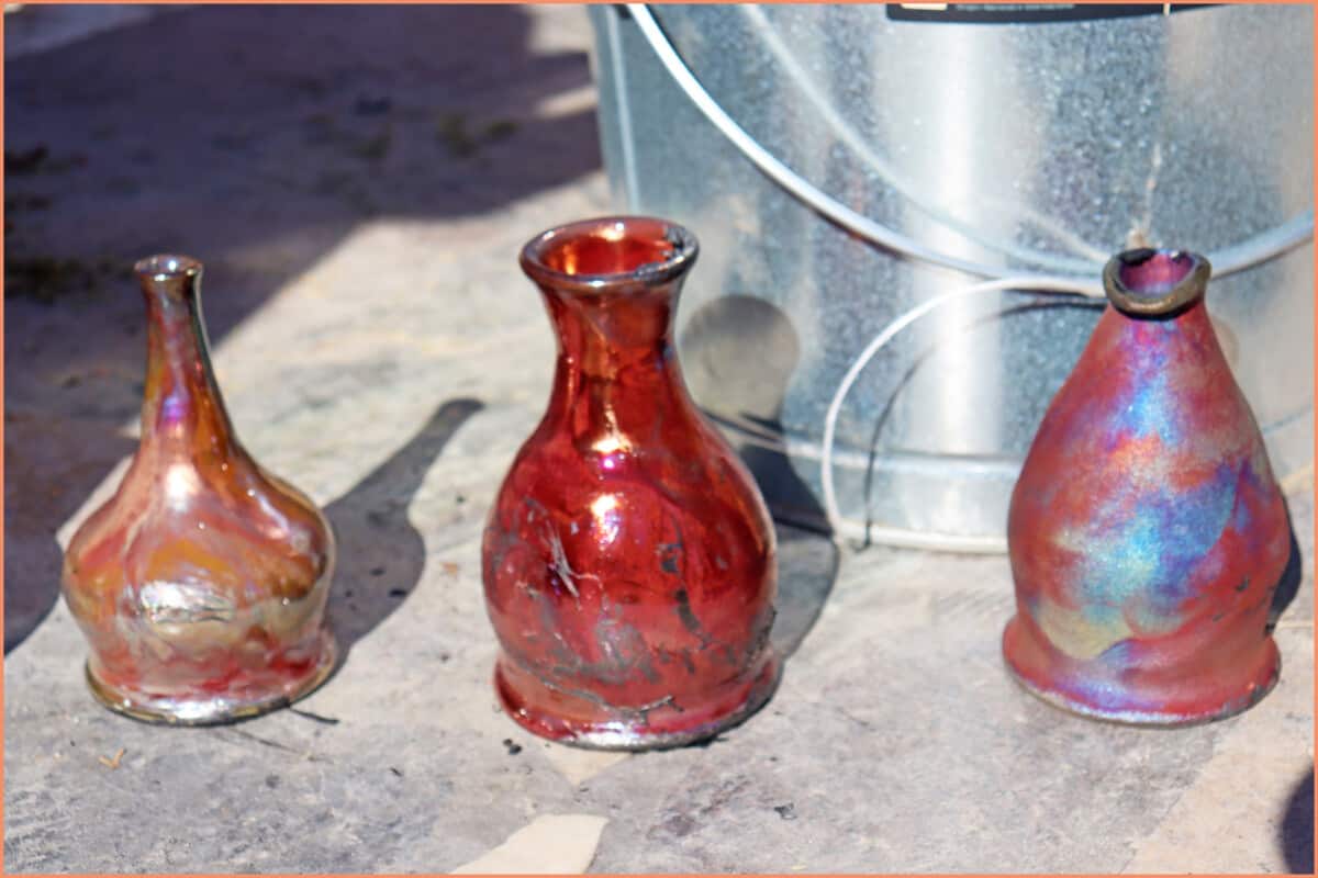 An image of Three Raku Vases