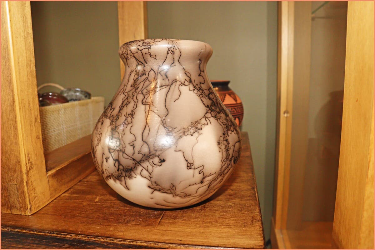 horsehair raku pot