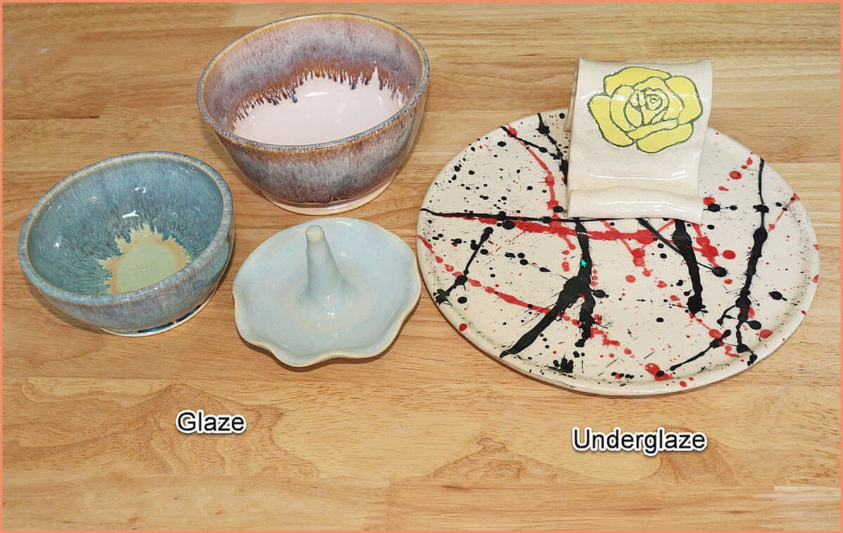 glazed and underglazed pottery