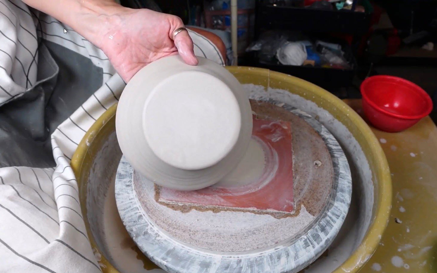 How to Remove Mold from Clay: Best Ways to Save Moldy Pottery Clay Bottom of bowl with bleach in clay