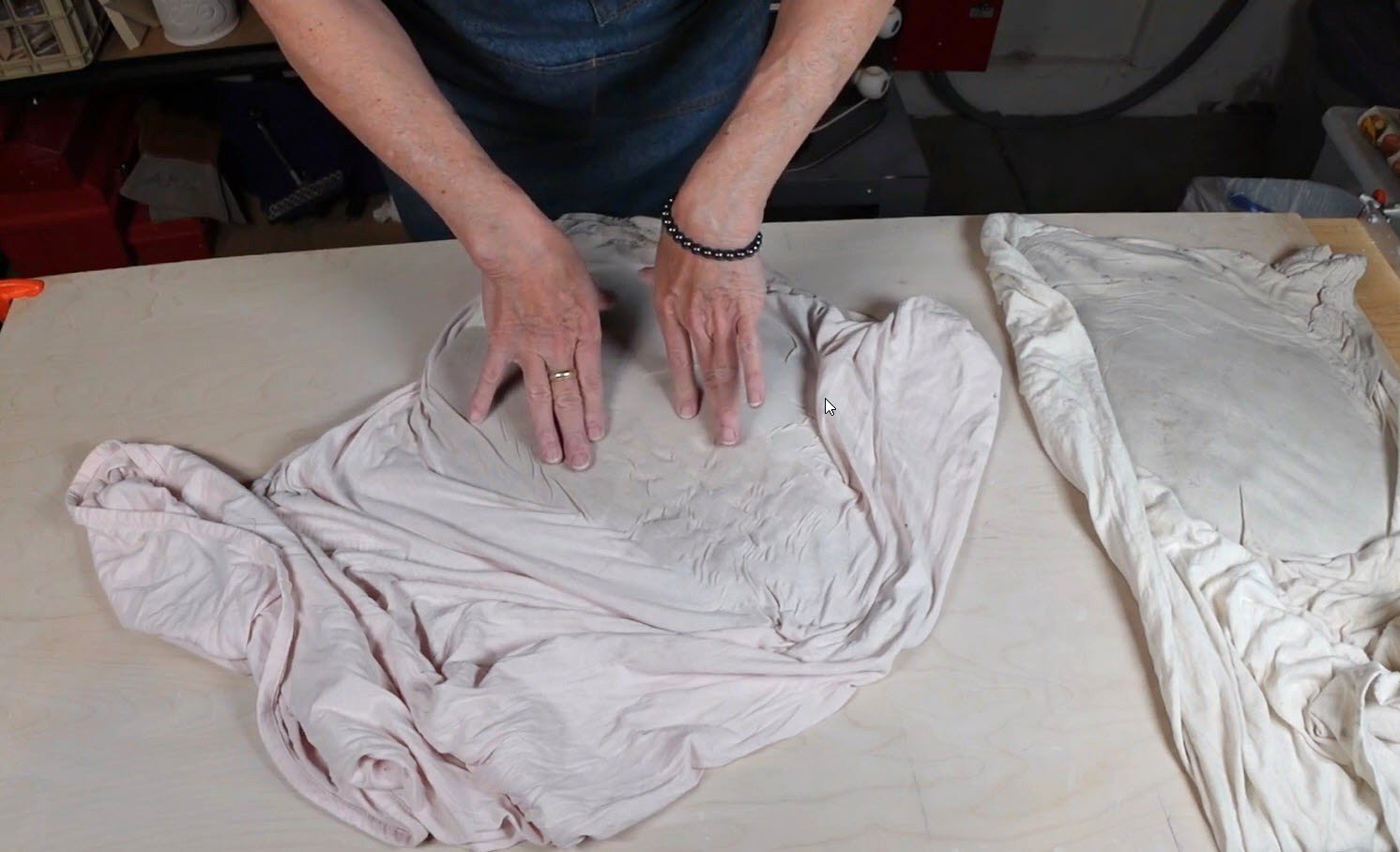 How to Remove Mold from Clay: Best Ways to Save Moldy Pottery Clay flattening the clay in the pillowcase