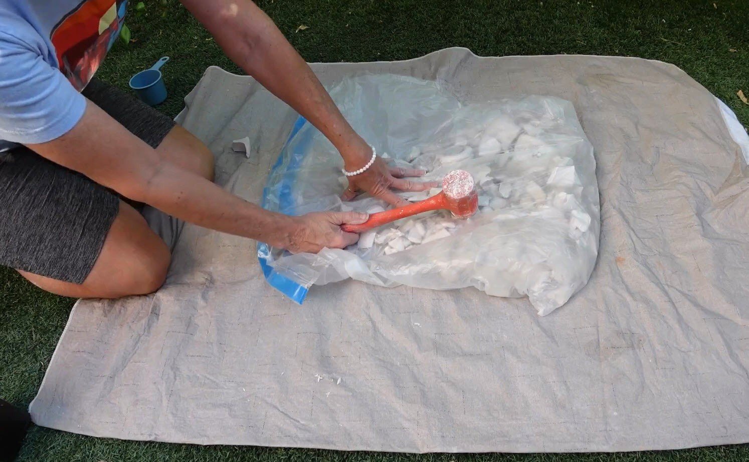 How to Remove Mold from Clay: Best Ways to Save Moldy Pottery Clay hitting bone dry clay with a mallet